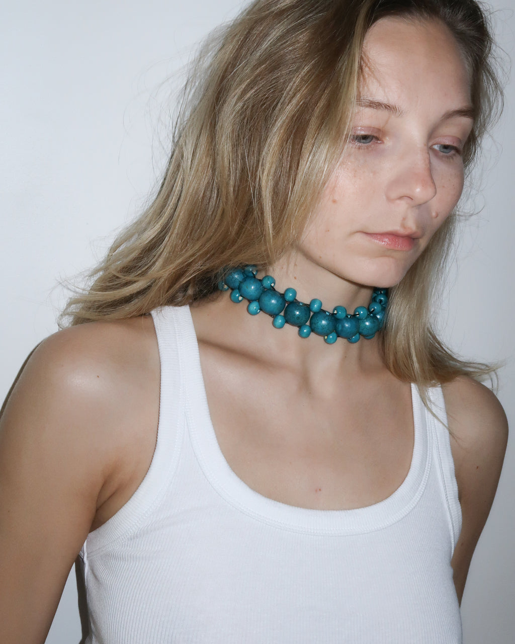 TEAL BEADS NECKLACE
