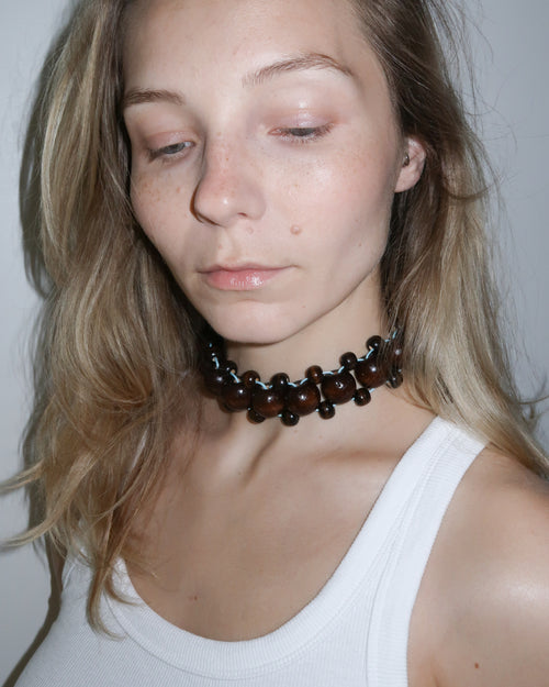 BROWN BEADS NECKLACE