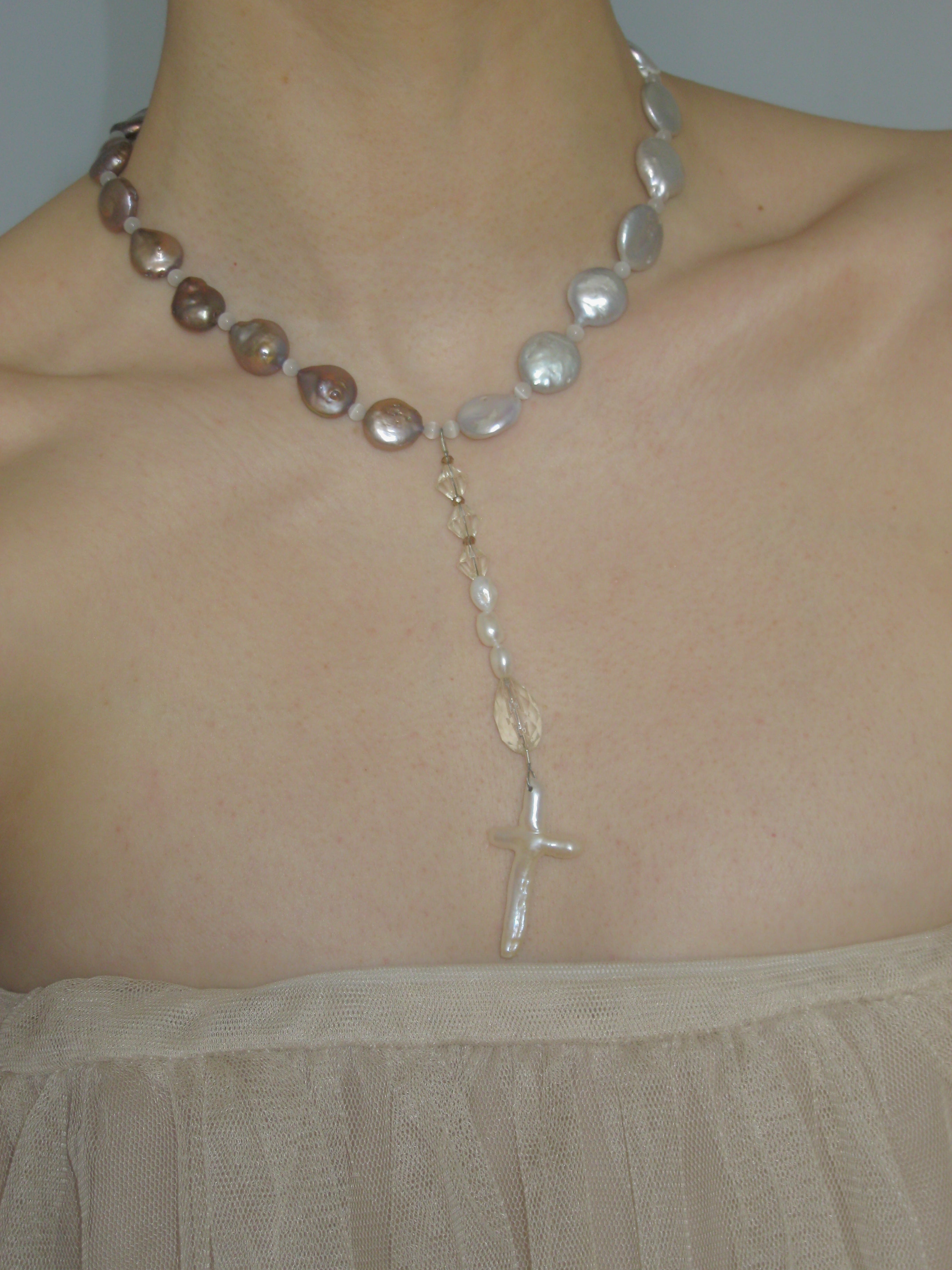 Pearl Cross Necklace
