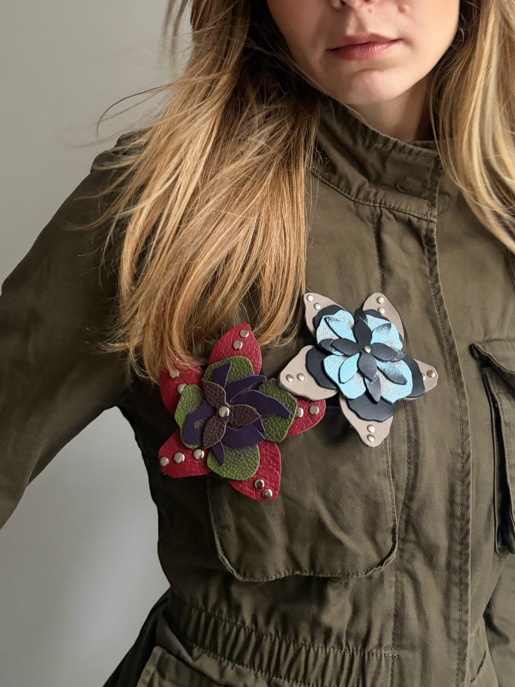 Ever-blooming brooch & hair clip ash brown