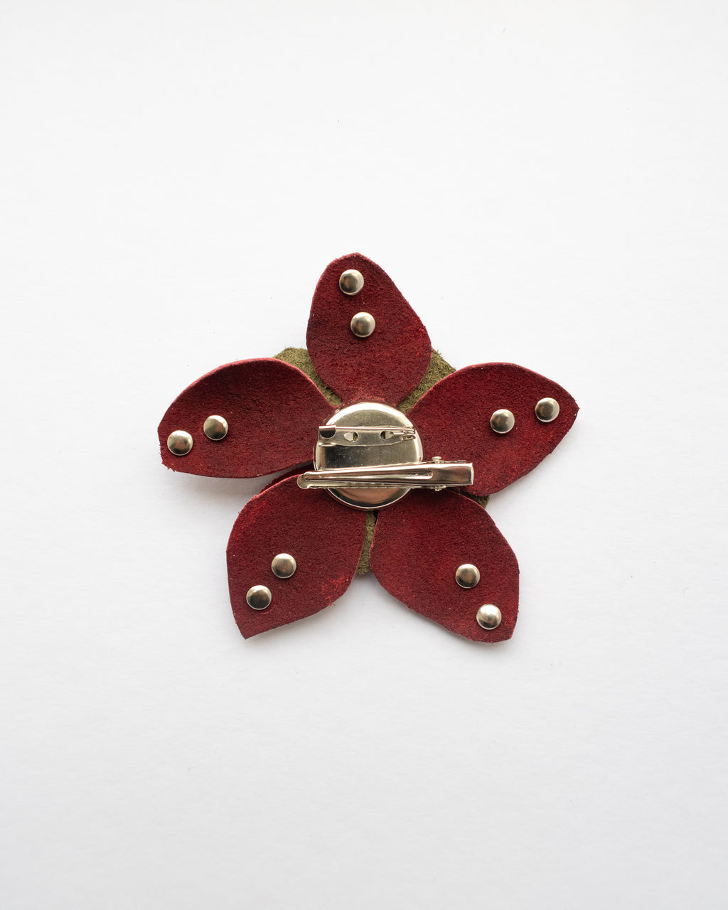 Ever-blooming brooch & hair clip rust red