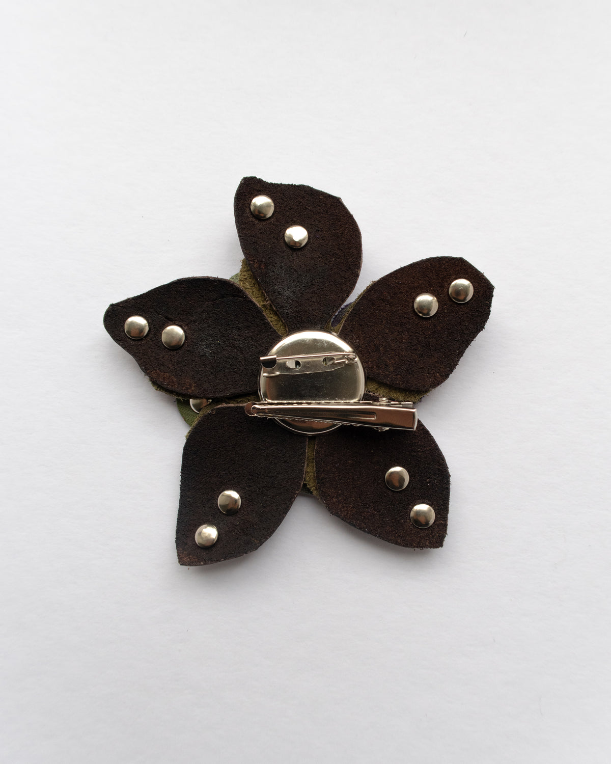 Ever-blooming brooch & hair clip brown