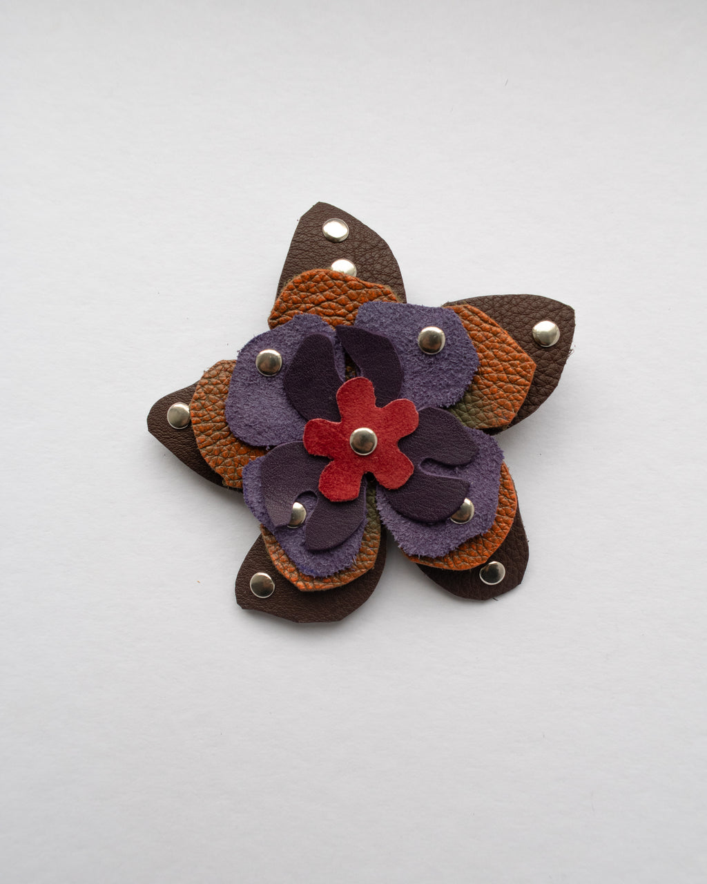 Ever-blooming brooch & hair clip brown