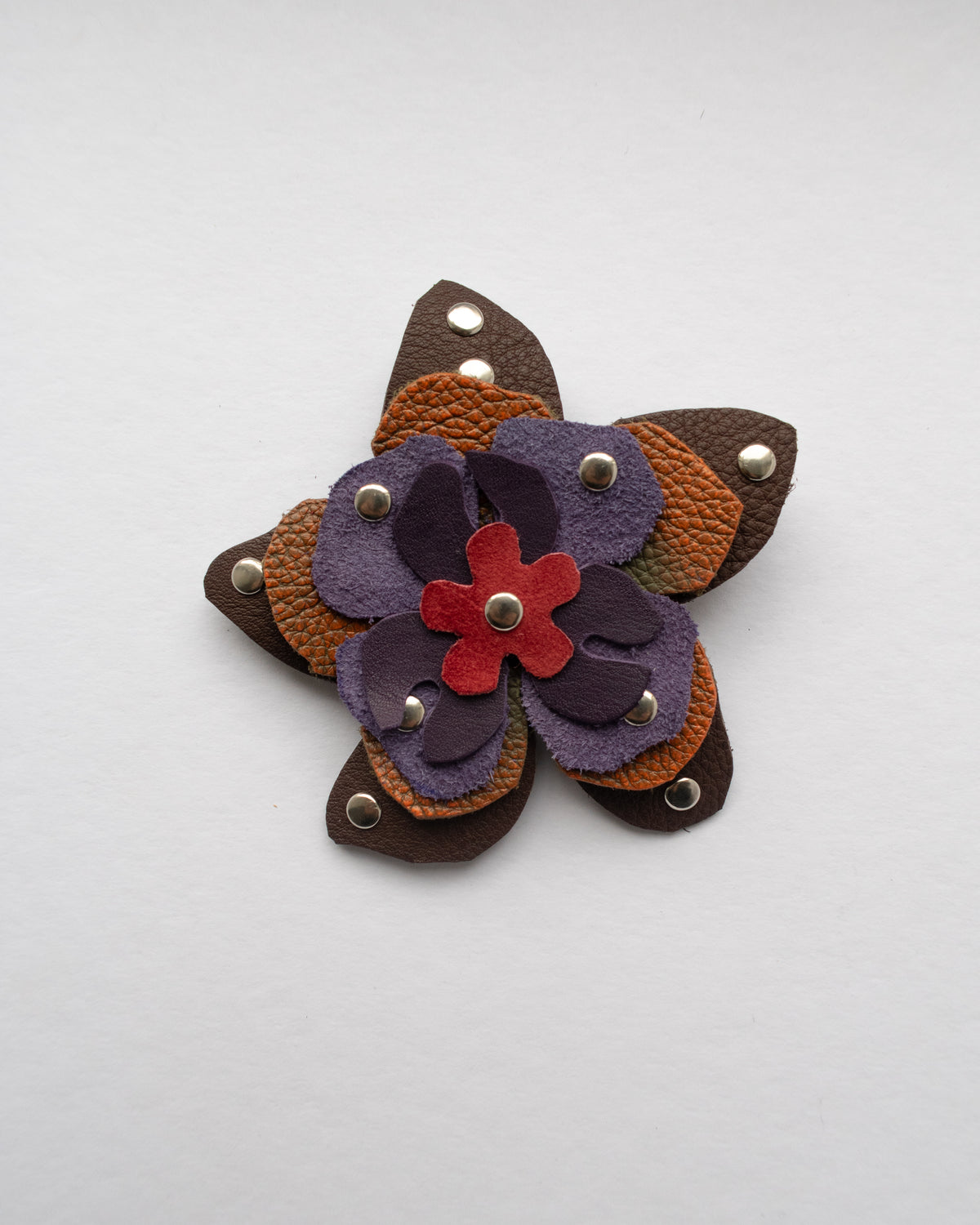 Ever-blooming brooch & hair clip brown