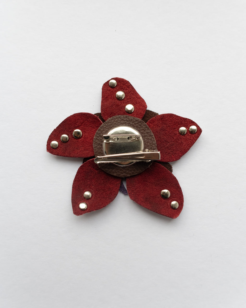 Ever-blooming brooch & hair clip rust red