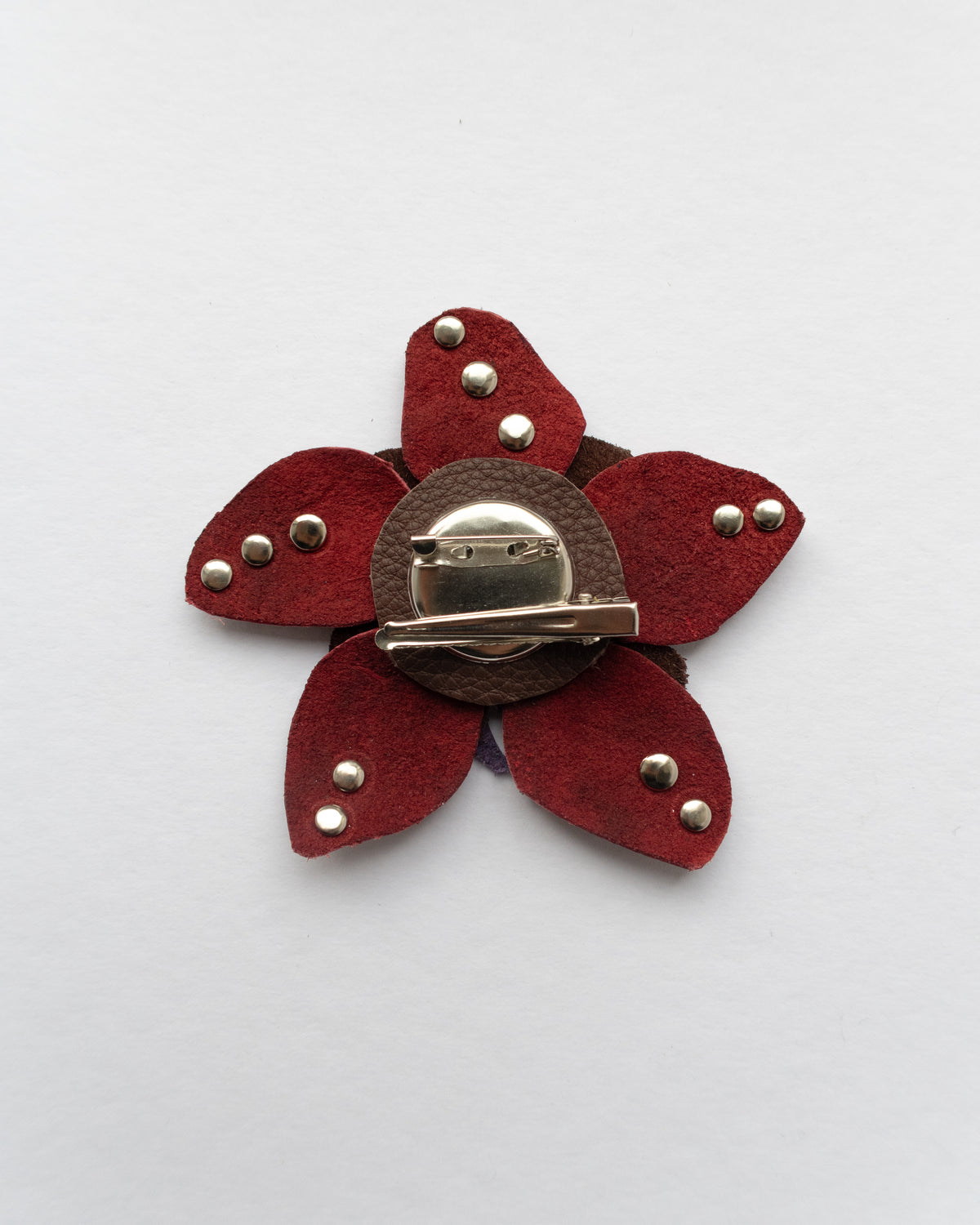 Ever-blooming brooch & hair clip rust red